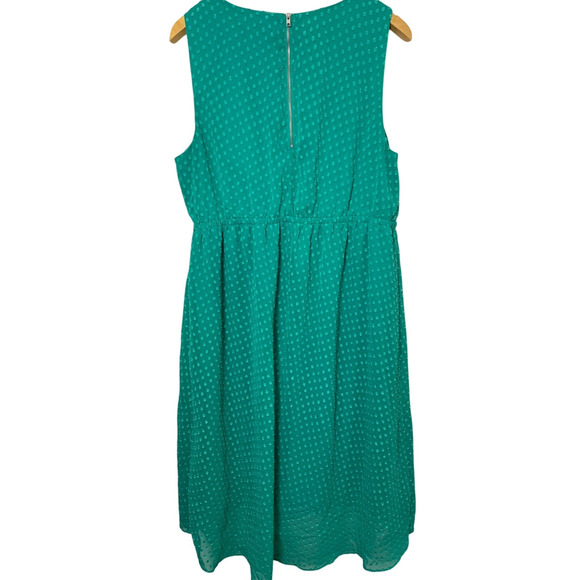 Lane Bryant Dress Women's 14/16 Clip Dot Wrap Look Top Exposed Zip Fairy Wedding - Picture 3 of 7